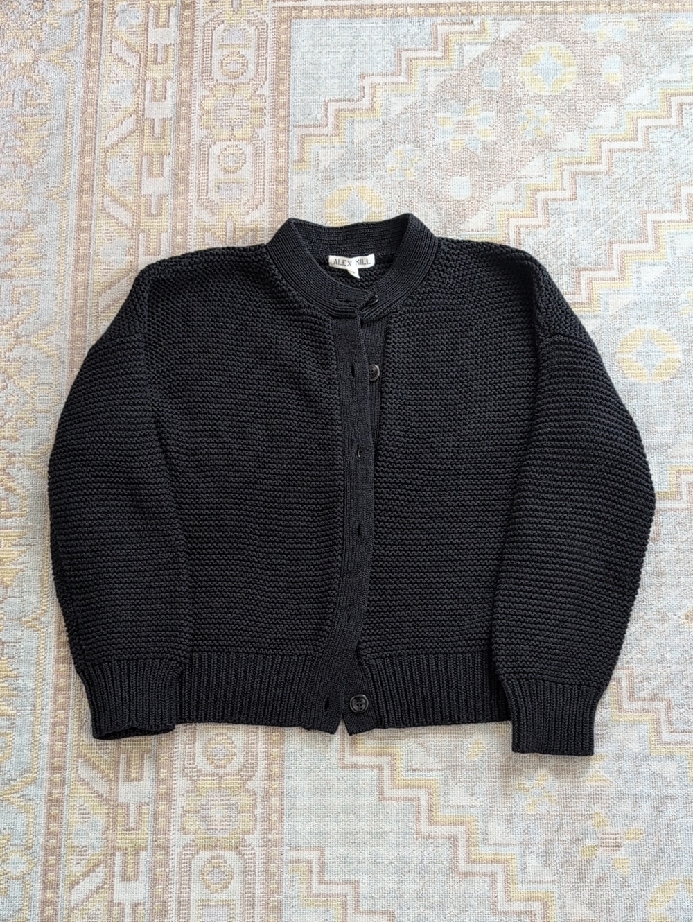 Alex Mill Nico Cardigan in Black Cotton